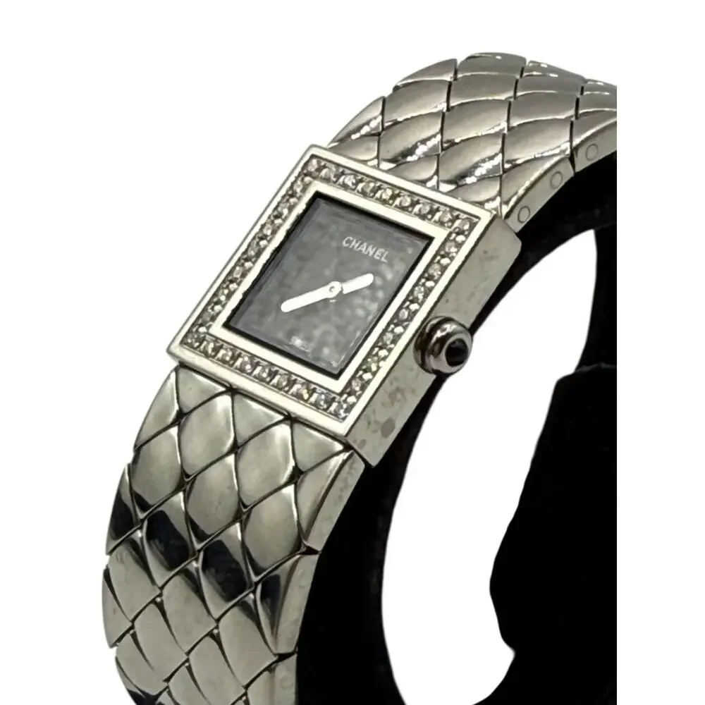 Chanel Matelassé Diamond Bezel Wristwatch